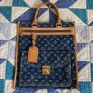Sold- Louis Vuitton Blue Monogram Denim Sac Plat